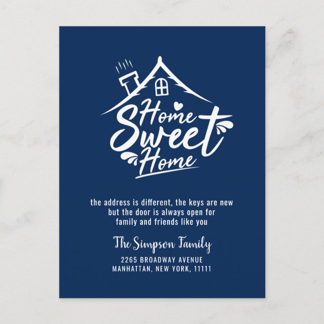 Home Sweet Home Moving Announcement Postcard (Front)