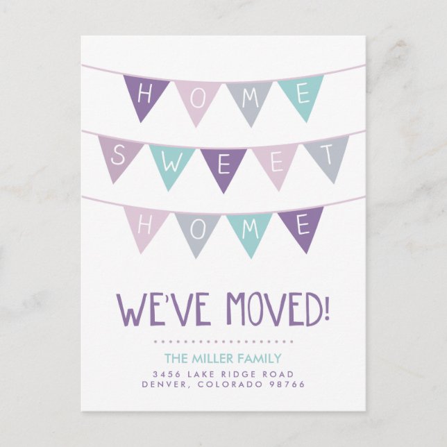 Home Sweet Home Moving Announcement Postcard (Front)