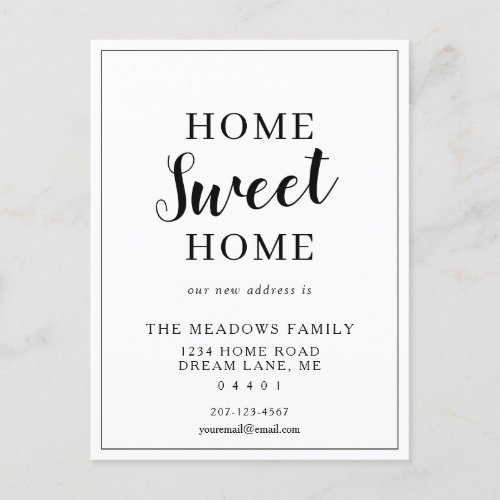 Home Sweet Home Moving Minimalist Create Your Own Announcement Postcard