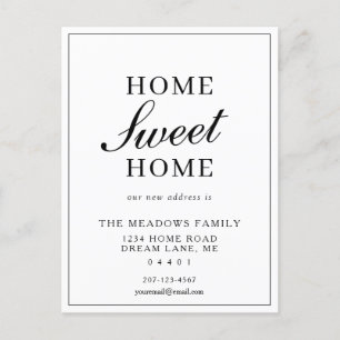 Home Sweet Home Moving Minimalist Elegant Announcement Postcard