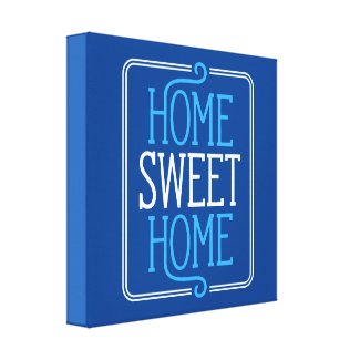 Home Sweet Home Navy Blue Canvas Print