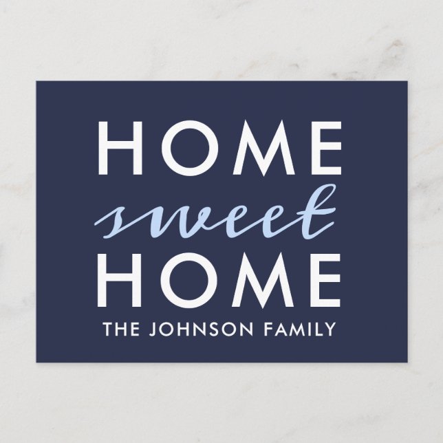 Home Sweet Home Navy Moving Announcement Postcard (Front)