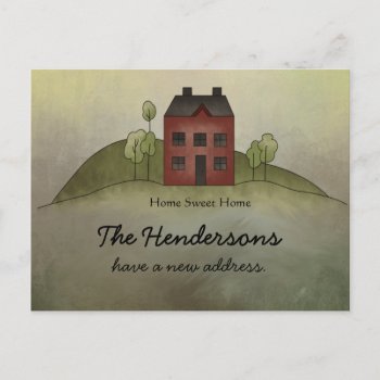 Home Sweet Home New Address Postcard by pinkladybugs at Zazzle