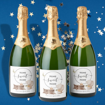 Home Sweet Home New Home Gift From Agent Sparkling Wine Label by Ricaso_Intros at Zazzle