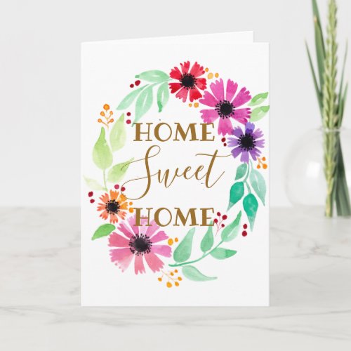 home sweet home new home housewarming flowers card
