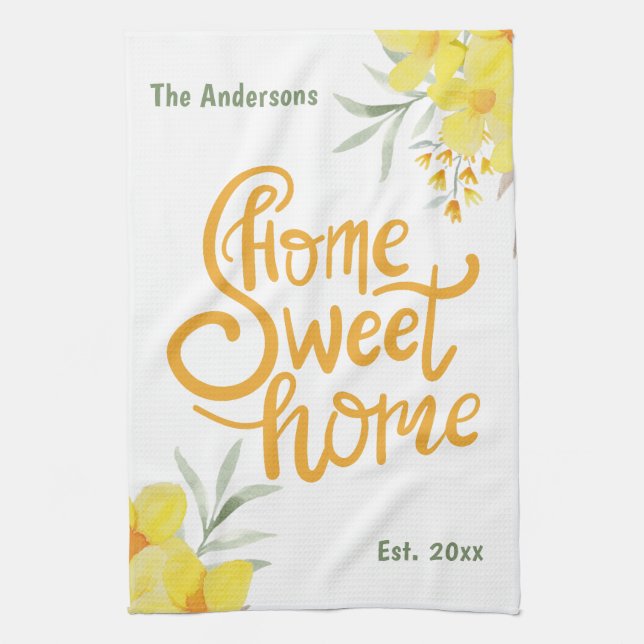 Home Sweet Home New Homeowner Housewarming Pretty  Kitchen Towel (Vertical)