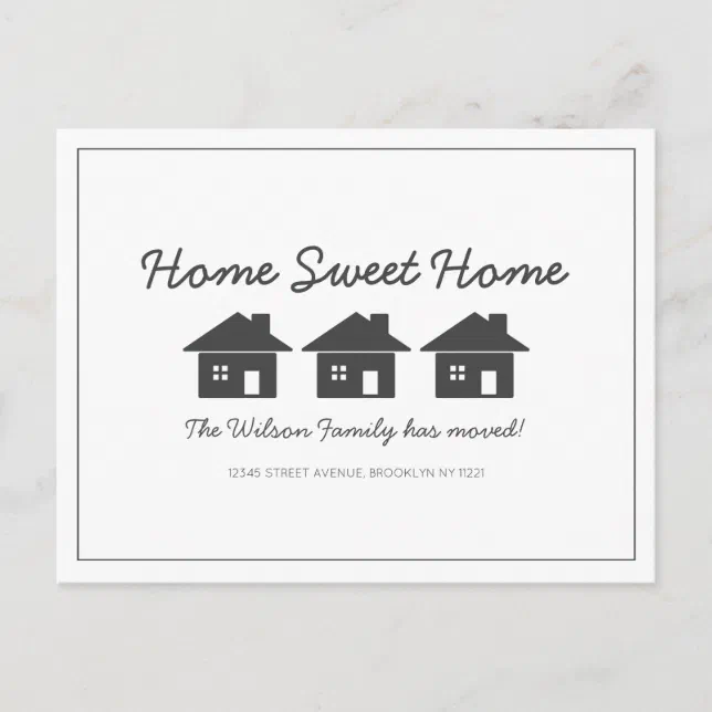 Home Sweet Home New House Moving Announcement Postcard | Zazzle