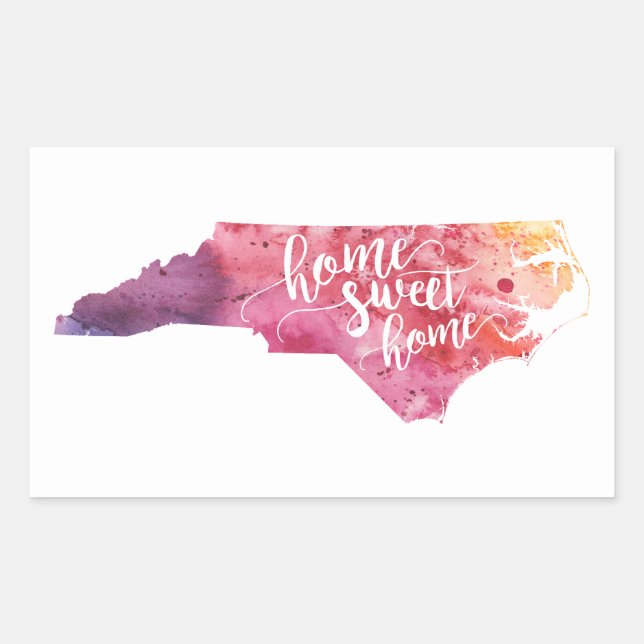 Home Sweet Home North Carolina Rectangular Sticker (Front)