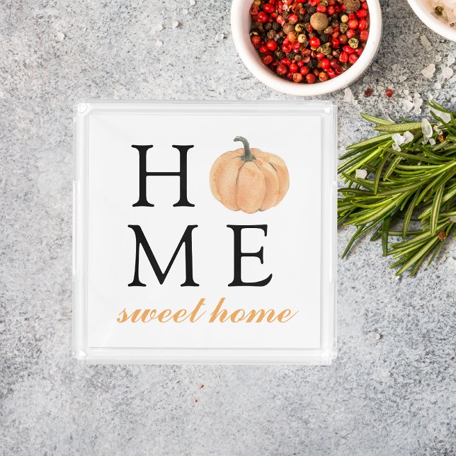Home Sweet Home | Orange Pumpkin | Fall Season Acrylic Tray (Creator Uploaded)