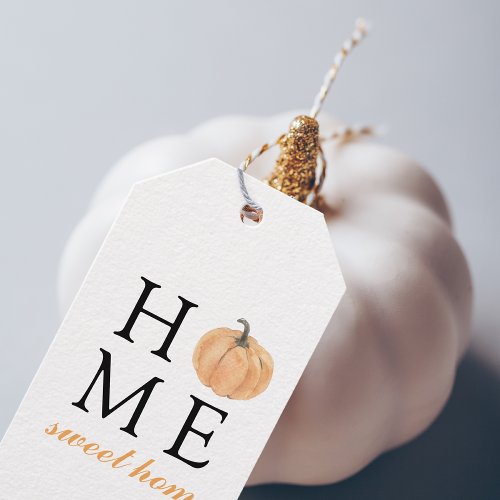 Home Sweet Home  Orange Pumpkin  Fall Season Gift Tags