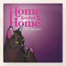 Home Sweet Home our happy place Glass Coaster