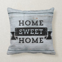 Home Sweet Home Pale Wood Rustic Throw Pillow