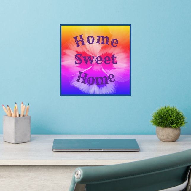 Home Sweet Home Pansy Flower   Wall Decal (Home Office 2)