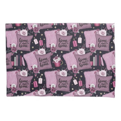 Home Sweet Home Pattern Pillow Case