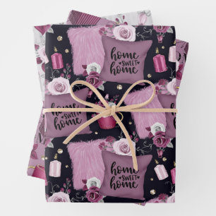 Home Sweet Home Pattern  Wrapping Paper Sheets