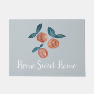 Home Sweet Home Peaches Gray Floor Mat
