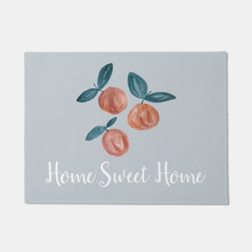Home Sweet Home Peaches Gray Floor Mat