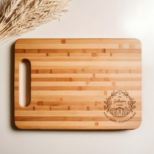 Home Sweet Home Personalized Family Name Monogram Engraved Cutting Board (Home Sweet Home Personalized Family Name Monogram Cutting Board)