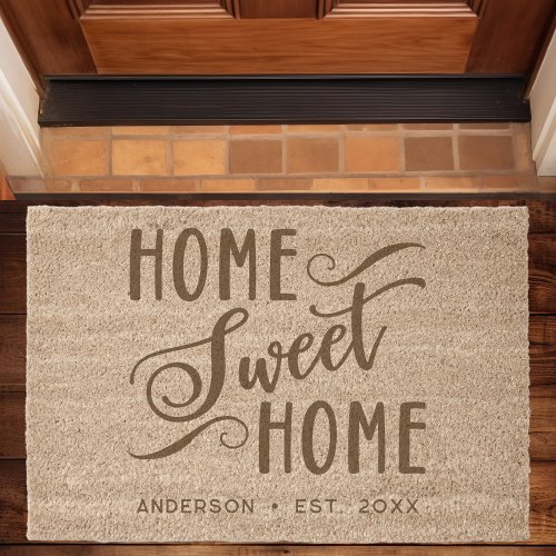 Home Sweet Home Personalized Fiber Doormat