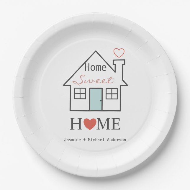 Home Sweet Home personalized Paper Plates (Front)