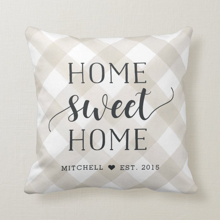 Home Sweet Home Personalized Throw Pillow