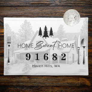 Home Sweet Home Personalized Zip Code Cloth Placemat