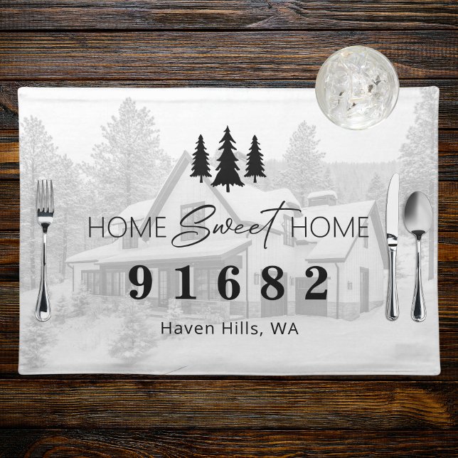 Home Sweet Home Personalized Zip Code Cloth Placemat (Creator Uploaded)