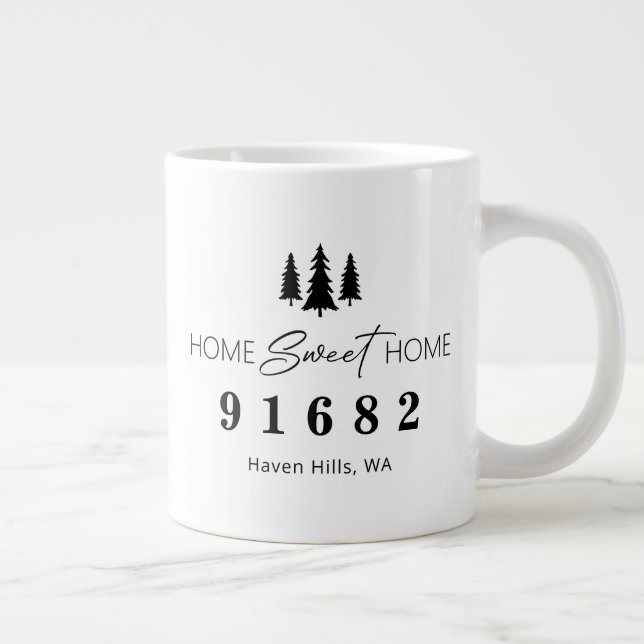 Home Sweet Home Personalized Zip Code Giant Coffee Mug (Right)