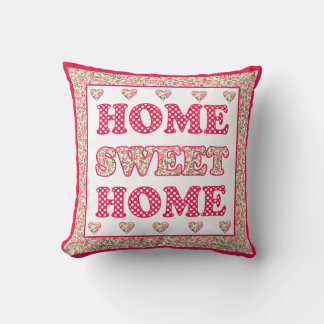 Home Sweet Home Pillow, Red and White Mix'n'Match Throw Pillow