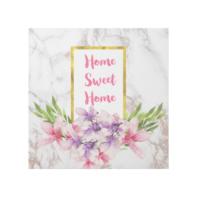 Home Sweet Home Pink Magnolias Gallery Wrap (Front)