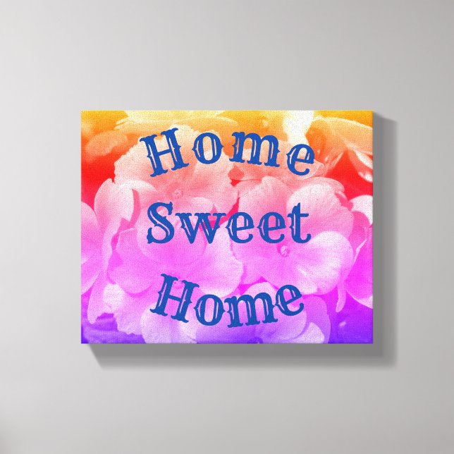 Home Sweet Home Primrose Flowers Canvas Print (Front)