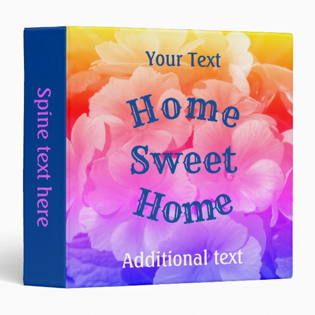Home Sweet Home Primrose Flowers Personalized 3 Ring Binder (Front/Spine)