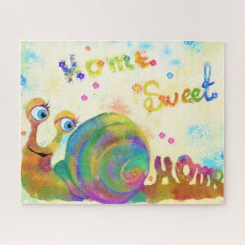 Home Sweet Home Puzzle with Happy Snail