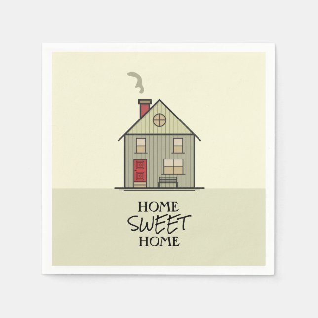 Home Sweet Home Quote Cute Housewarming House Napkins (Front)