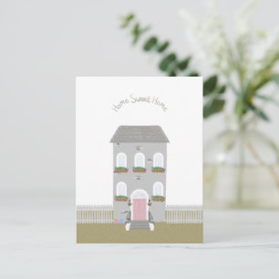 Home Sweet Home Quote House Illustration Card