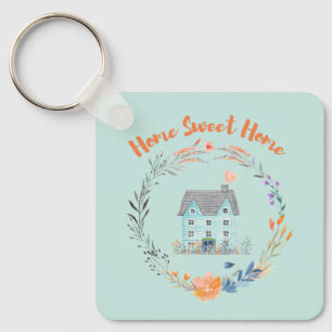 Home Sweet Home Real Estate Chic Modern Homeowner  Keychain