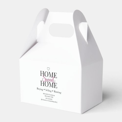 Home Sweet Home Real Estate Cookie Favor Box