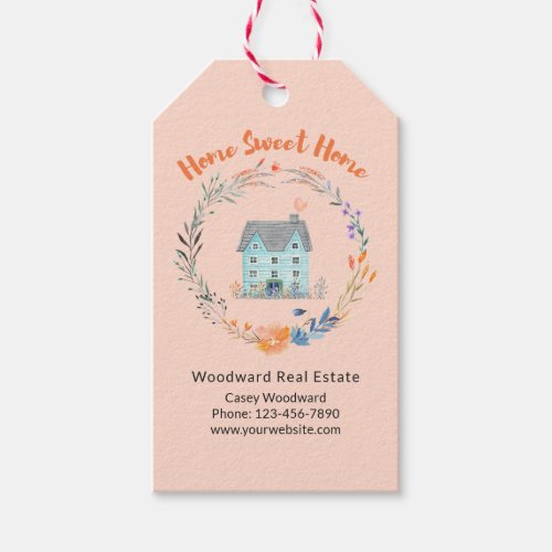 Home Sweet Home Real Estate Housewarming Custom  Gift Tags