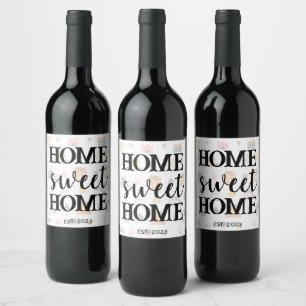 Home Sweet Home Real Estate New Homeowner Wine Label
