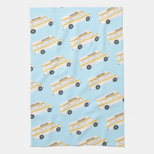 HOME SWEET HOME Retro Campervan Motorhome RV blue Kitchen Towel