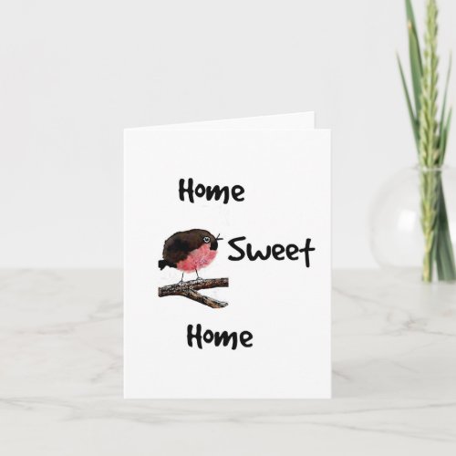 Home Sweet Home Robin Folk Art House Warming Card
