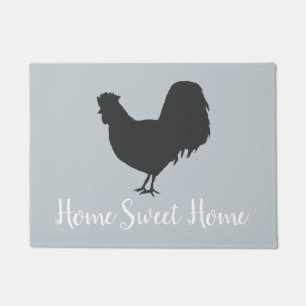 Home Sweet Home Rooster Gray Floor Mat