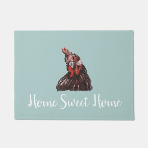 Home Sweet Home Rooster Gray Floor Mat