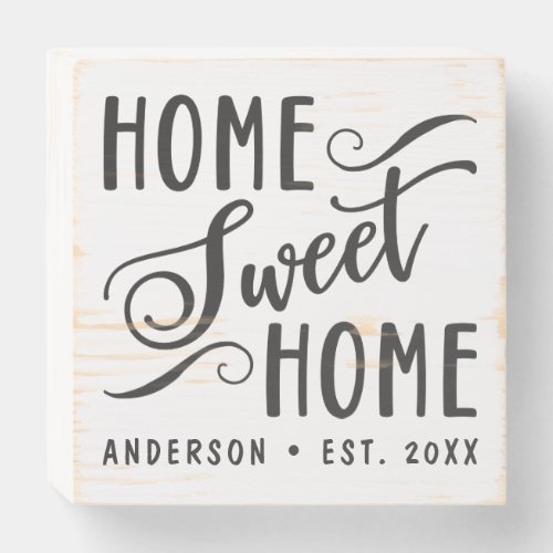 Home Sweet Home Rustic Country Personalized Family Wooden Box Sign