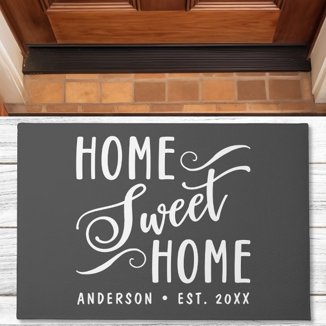 Home Sweet Home Rustic Modern Elegant Family Doormat (Creator Uploaded)