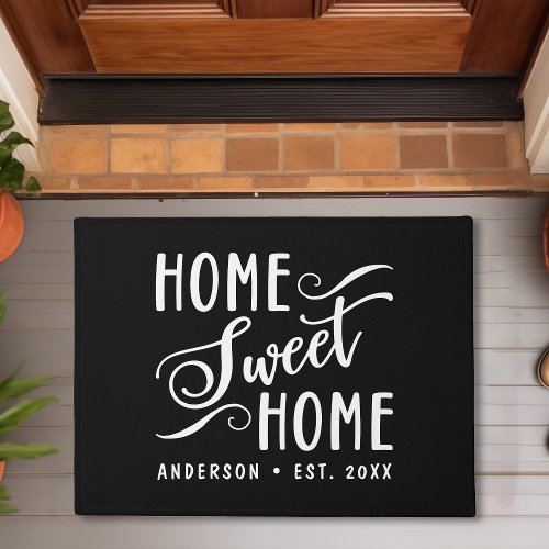 Home Sweet Home Rustic Modern Elegant Family Doormat