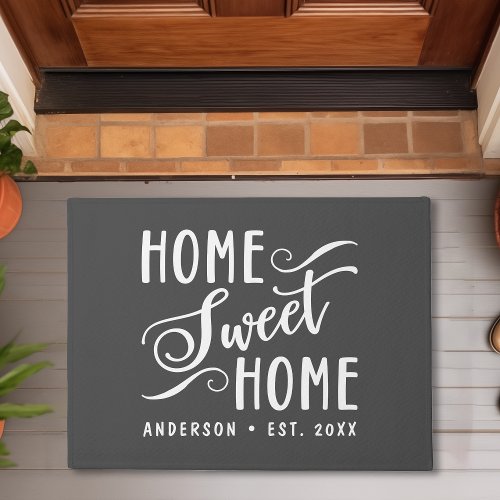Home Sweet Home Rustic Modern Elegant Family Doormat