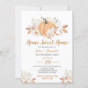 Home Sweet Home Rustic Pumpkin House Warming Party Invitation