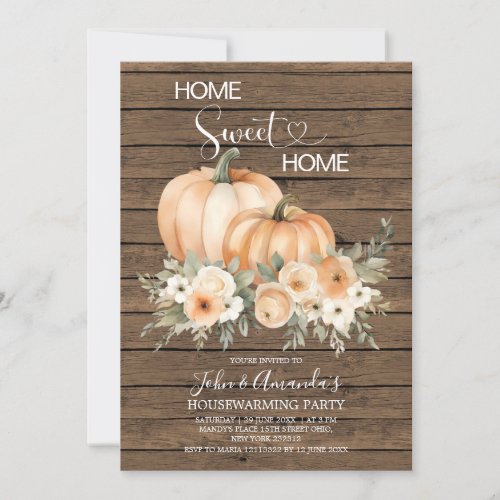 Home Sweet Home Rustic Wood Housewarming Party Invitation