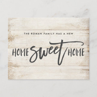 Home Sweet Home Rustic Wood Moving Announcement Postcard